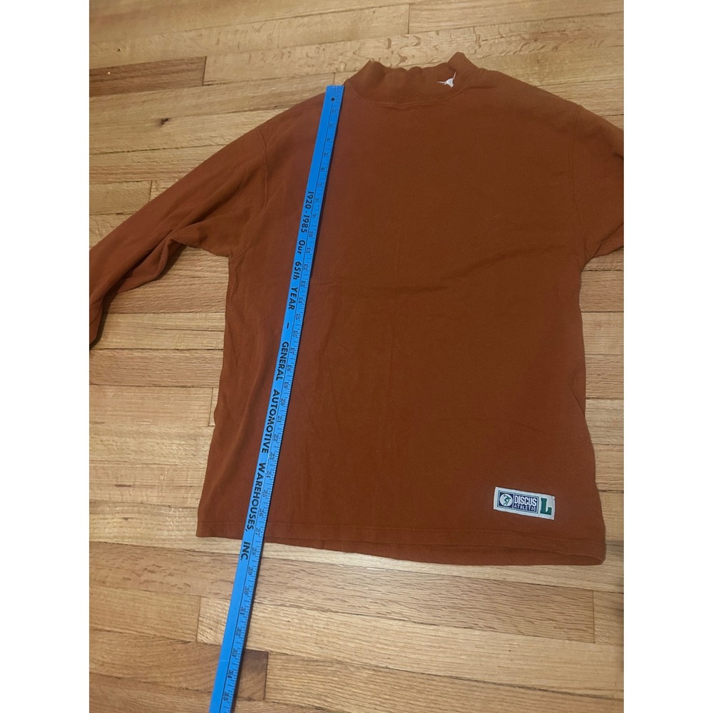 Vintage Texas Longhorns Discus Long Sleeve Mock Neck T-Shirt Burnt Orange Large - Picture 3 of 7